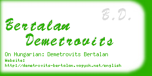 bertalan demetrovits business card